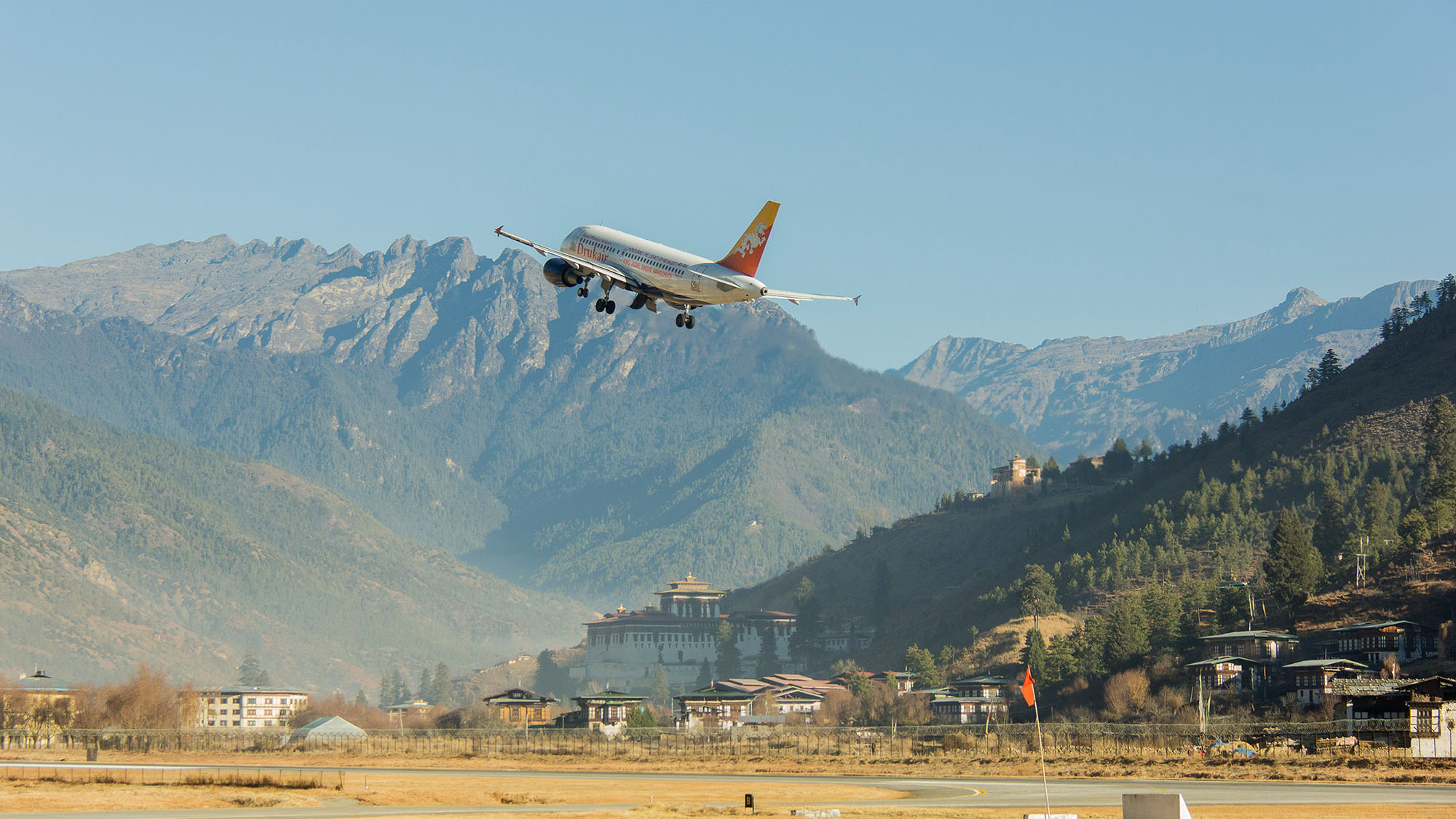 Drukair-taking-off-from-Bhutans-Paro International-Airport